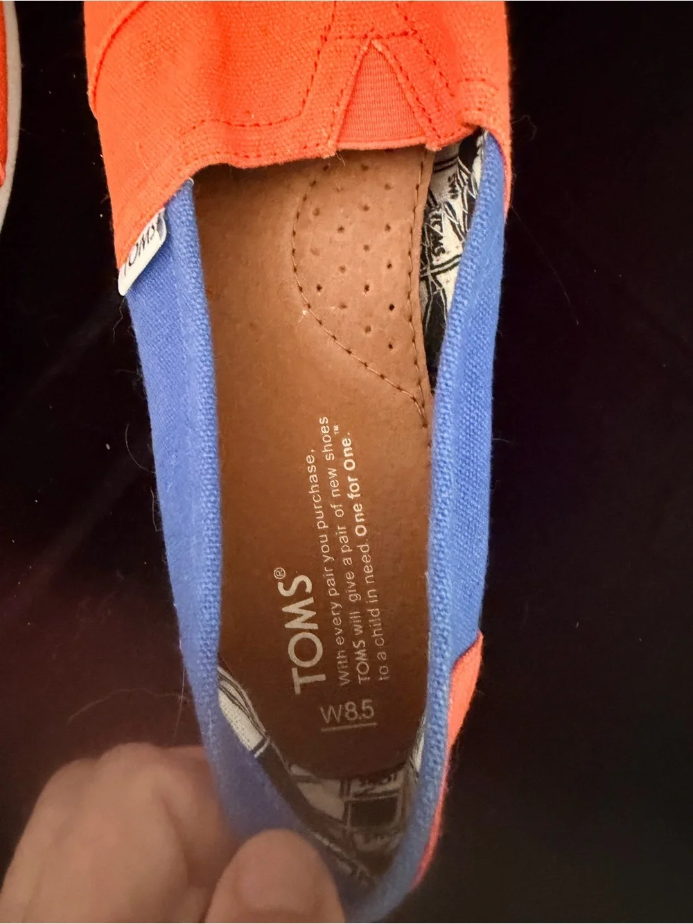 Toms Kids Slip-On Sneakers in Bright Orange and Royal Blue